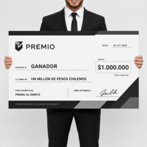 Cheque Premio Personalizado Rígido